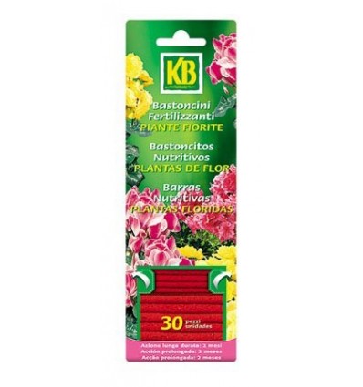 Bastoncitos nutritivos plantas de flor, 30 uds KB